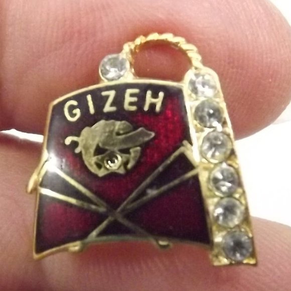 Vintage Enamel Masonic Shriner Fez Hat Pin - Picture 2 of 6